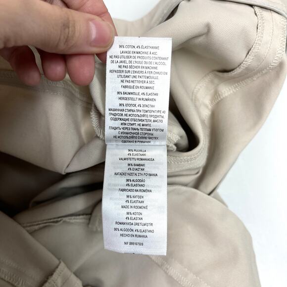 Ted Baker 3 Belted Trouser‎ Womens 8/10 Barrel Leg Ankle Belted Cuffed Tan FLAW - Picture 11 of 16